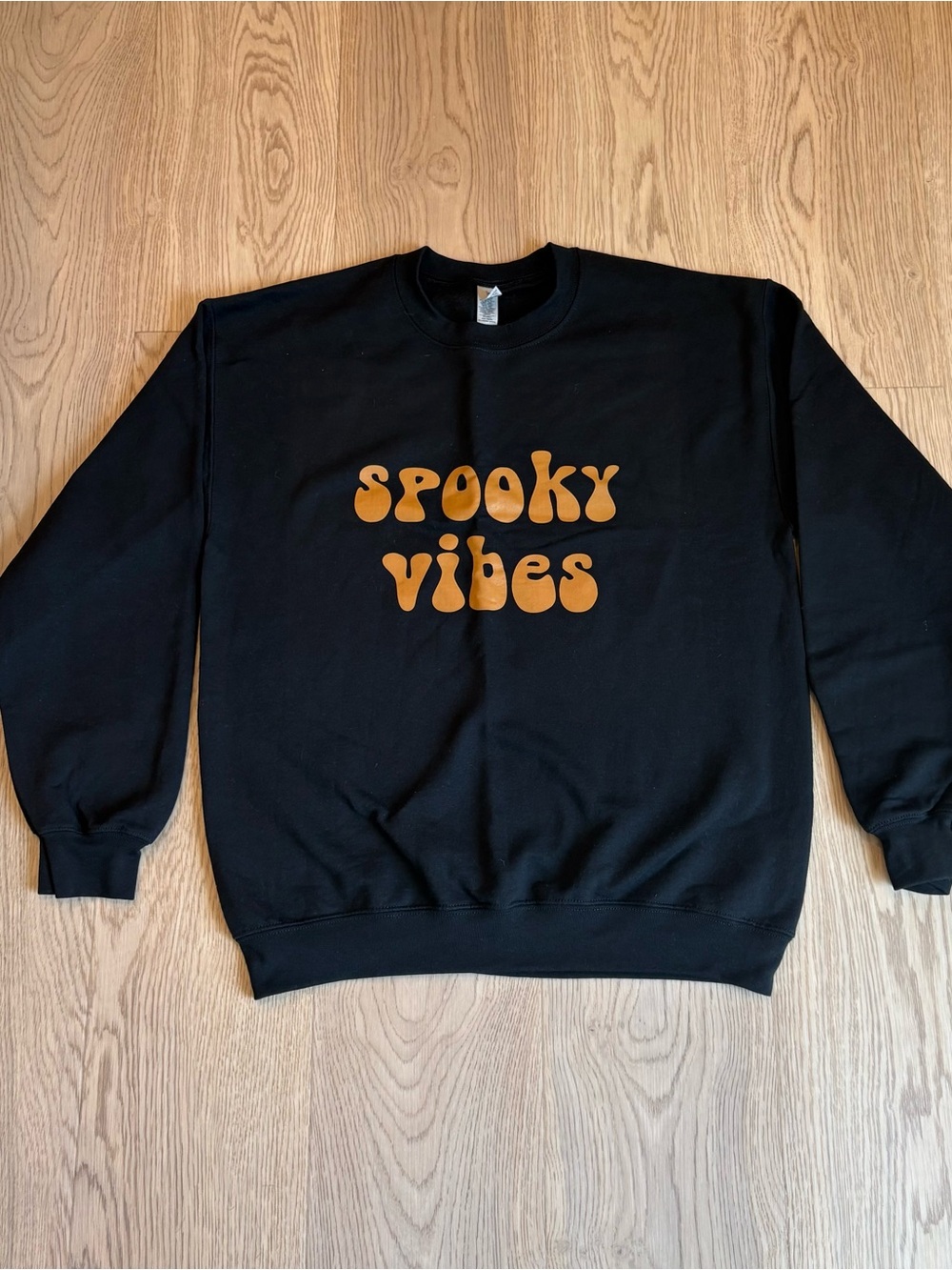 Gildan “Spooky Vibes” Black Crewneck Sweatshirt Graphic - Men/Women/Unisex